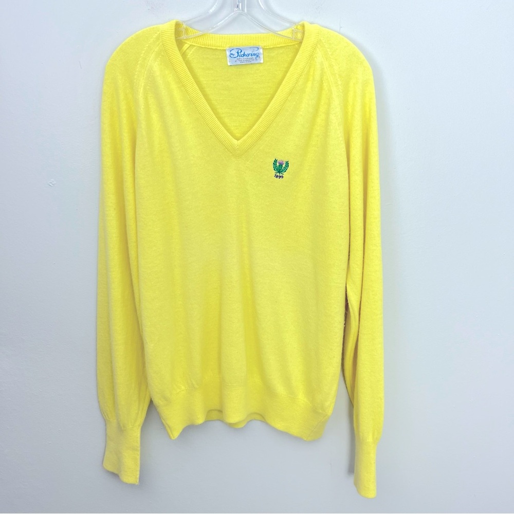 Vintage Pickering Sweater Thistle Embroidery